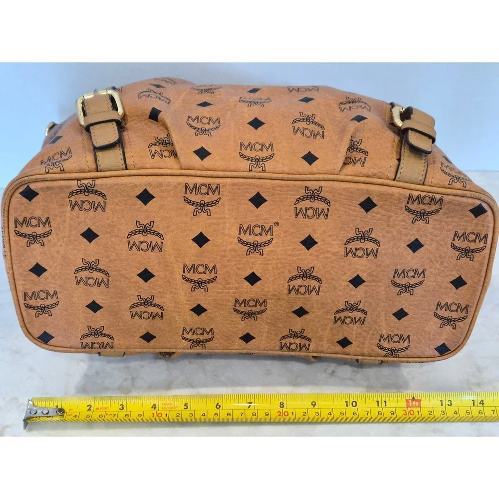 MCM Cognac Visetos Monogram Leather Satchel Crossbody Bag MWP0AVI18CO001 K7975